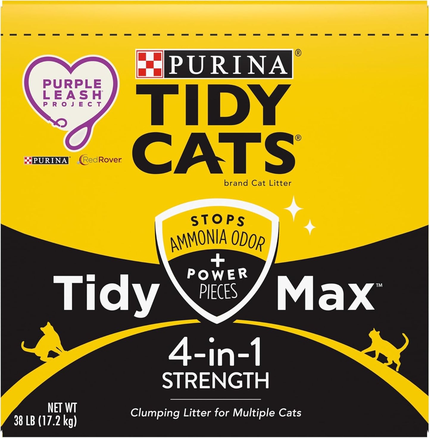 Purina  Clumping Cat Litter, Tidy Max 4 in 1 Strength Multi Cat Litter - 38 Lb. Box