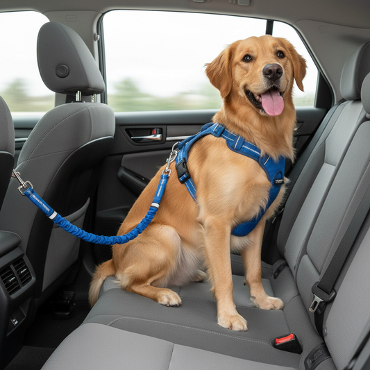 Comfortable Dog Seat Belt Harness - Blue