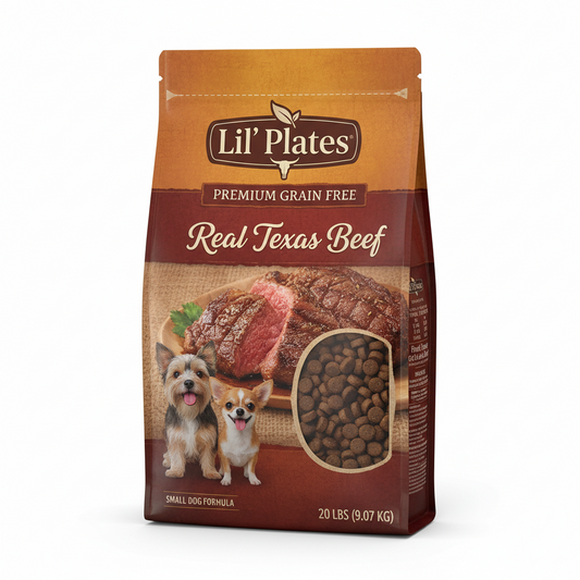 Lil’ Plates Premium Grain Free Dry Dog Food for Small Dogs, Real Texas Beef and Sweet Potato Kibble - 20.0 Lb. Bag